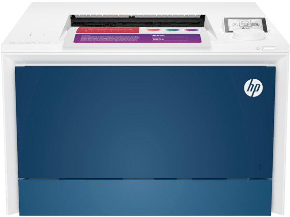 An image of the front of the HP Color LaserJet Pro 4201dn printer.