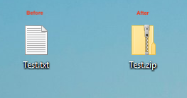 A screenshot of the Windows 10 desktop showing two icons.  One is a document called 