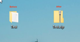 A screenshot of the Windows 10 desktop showing a folder called 