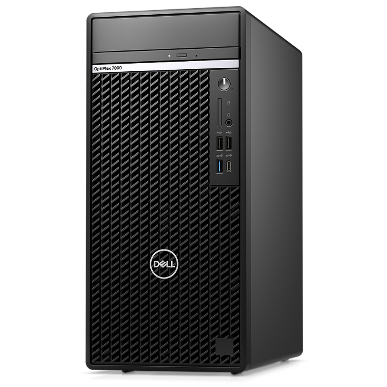 An image of the front of a Dell OptiPlex 7000 minitower computer.