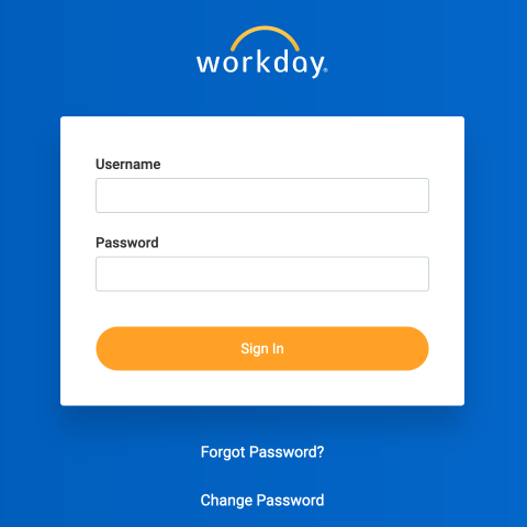 Login page for native Workday URL