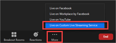 select live on custom live streaming service