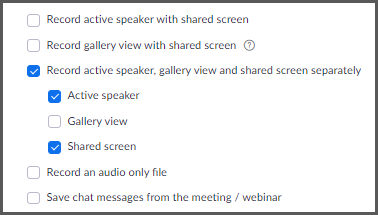 active speaker + shared screen separately