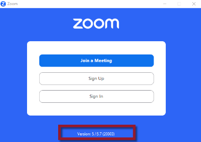 zoom minimum update 02 - zoom application main page