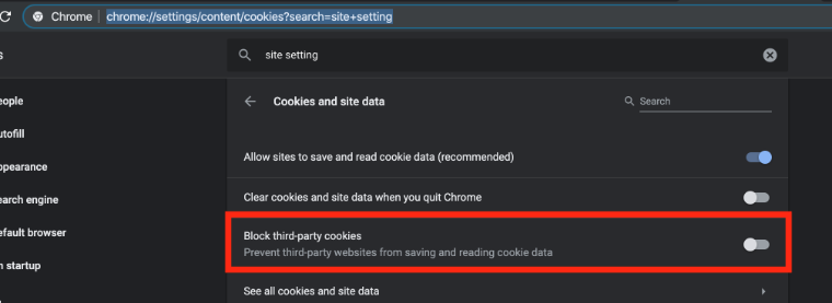 how to change cookie settings in Chrome