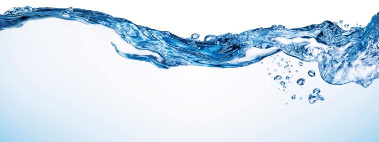 Clear blue water wave on a white background. image link to story