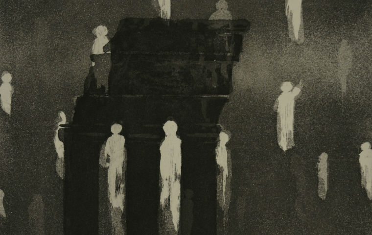 Black and gray image from Mazur Canto art exhibit image link to story