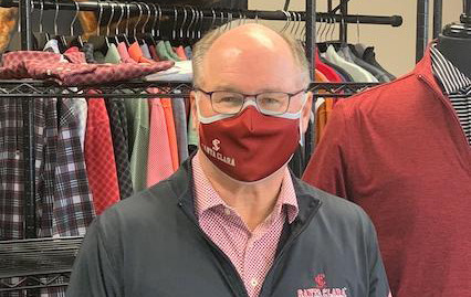 Larry Nally wearing a Santa Clara medical mask