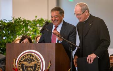 Leon Panetta and Fr. Engh