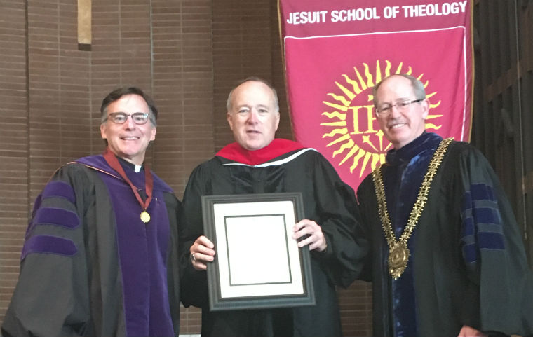 Bishop McElroy, Fr. Kevin OBrien, Fr. Michael Engh image link to story
