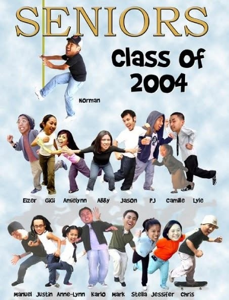 A 2004 flyer featuring the Class of 2004 members of the SCU Filipino club, Barkada.