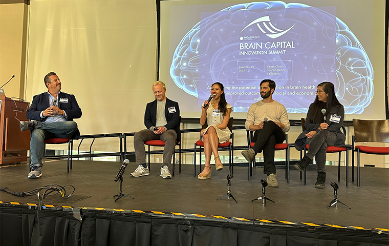 A panel of experts at SCU's first Brain Capital Innovation Summit. Photo courtesy of Julia Scott.
