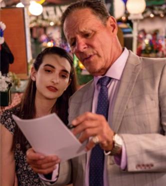 Marialisa Caruso and Chris Mulkey on the set of Emerald Run