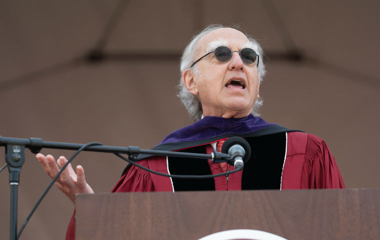 Howard Charney speaking at 2018 law commencement image link to story