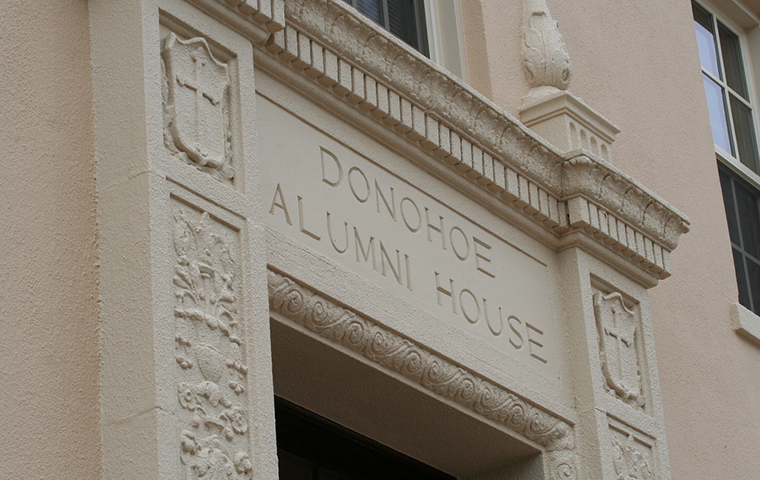 Donohoe Alumni House gets a new name in March 2019: Bannan Alumni House. Photo by Joanne Lee image link to story