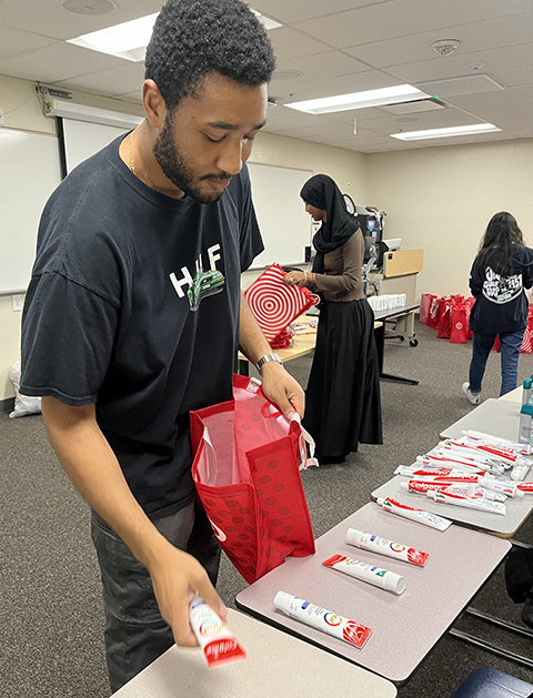 Chisomaga Nlemigbo packs care packs