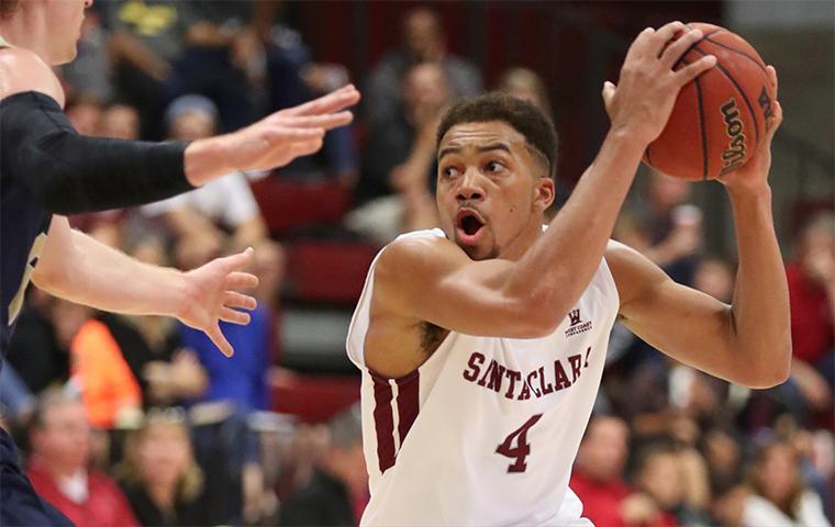 Jarvis Pugh pump fakes in a game against UC Davis.