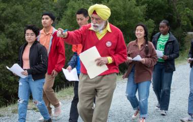 Prof. Singh at Uvas Dam with students