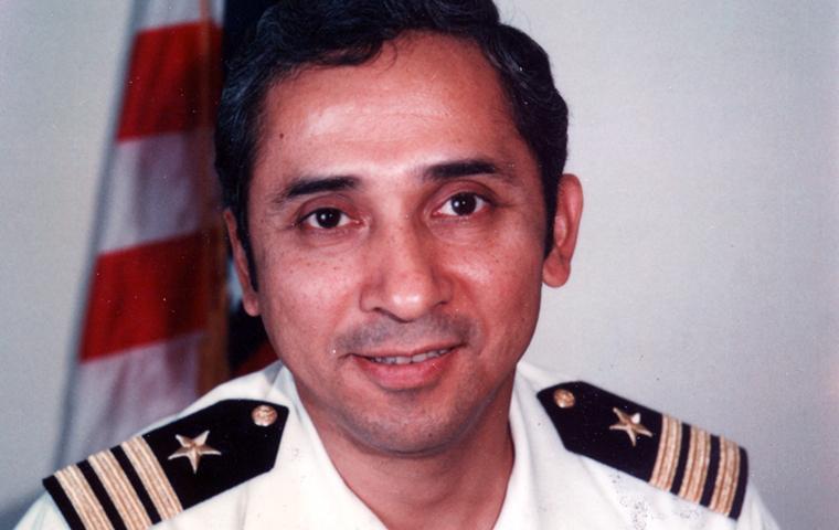 Headshot of Everett Alvarez in Navy uniform. image link to story