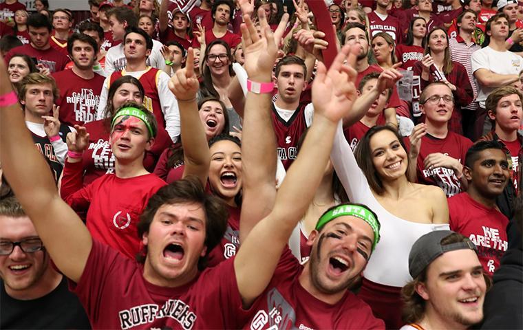 Fans cheer on the Broncos at the Gonzaga home game in 2017.