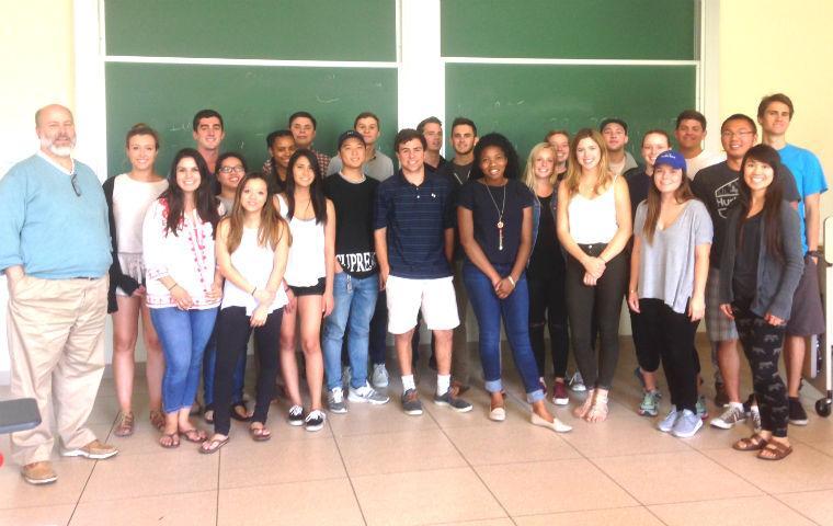 Prof. Eberhart's Management 164 class, spring 2016 image link to story