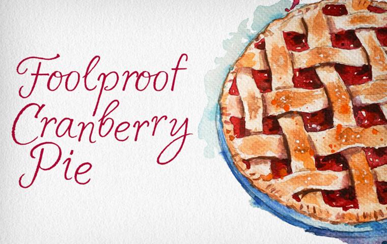 A watercolor painting of a cranberry pie