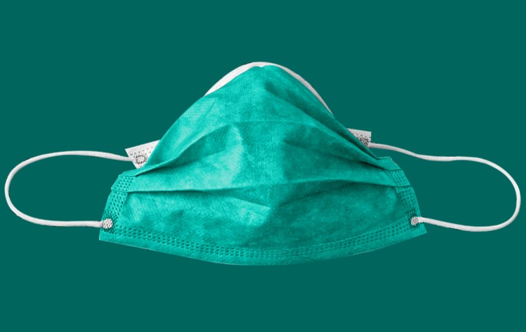 Green hospital procedure mask