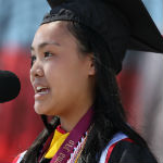 Valedictorian Athena Nguyen 2018 speaking closeup