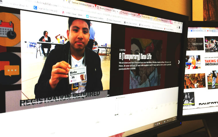 Image of poverty simulation on computer