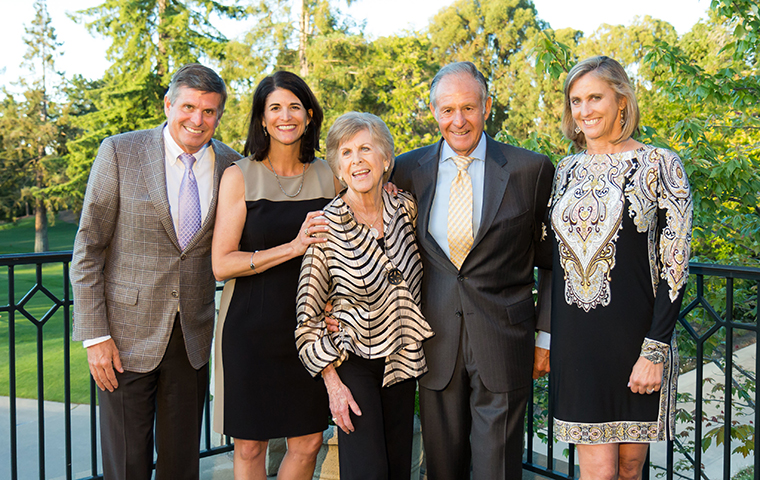 The Sobrato family: (from left) John Michael Sobrato, Lisa Sobrato Sonsini, Sue Sobrato, John A. Sobrato, and Sheri Sobrato Brisson