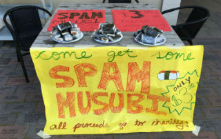 Students sold musubi for a startup challenge