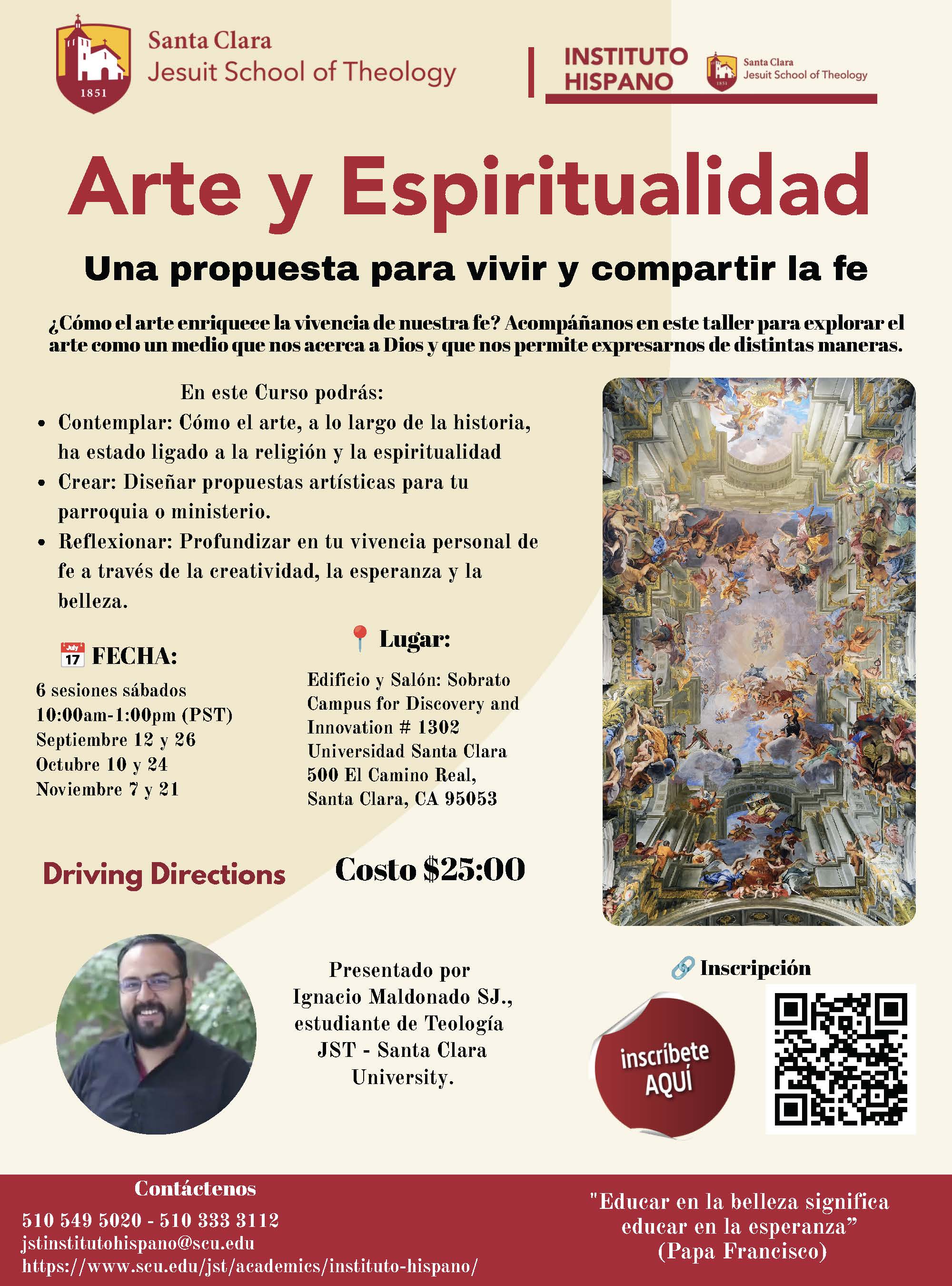 Flyer de arte y espiritualidad