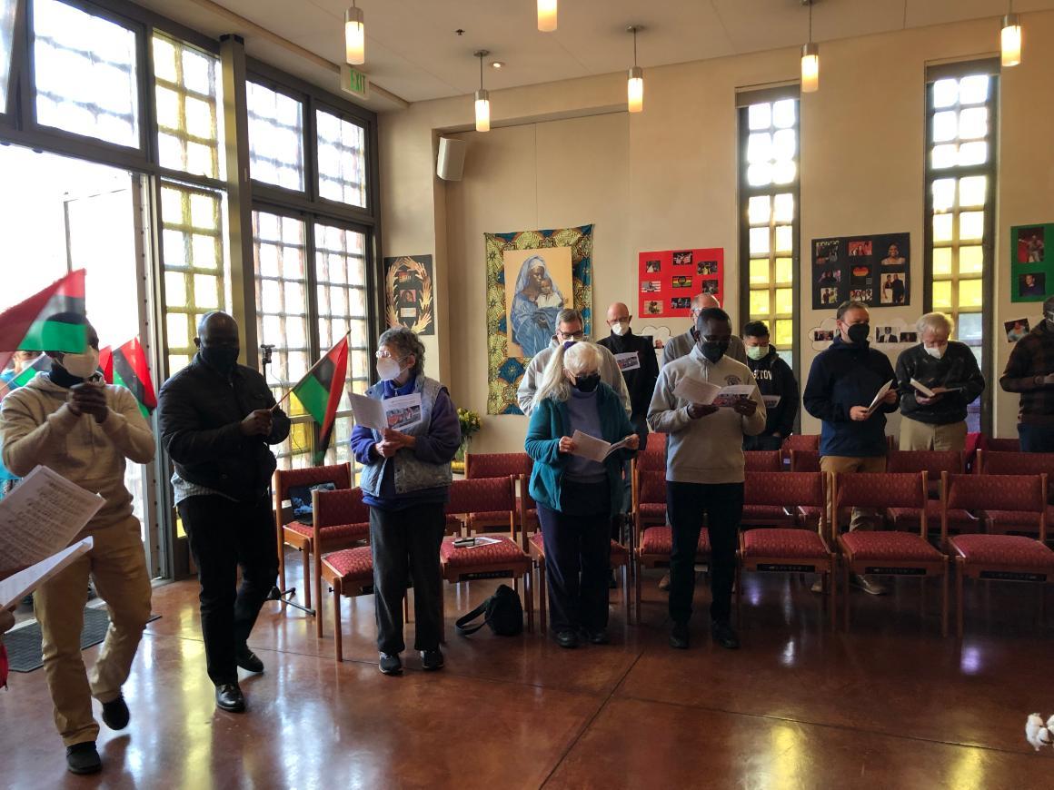 participants of the Black History Month service on February 22, 2022.