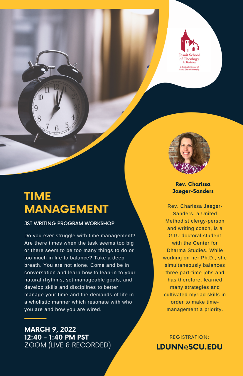 flyer describing the Jesuit School of Theology's Writing Center's program, titled