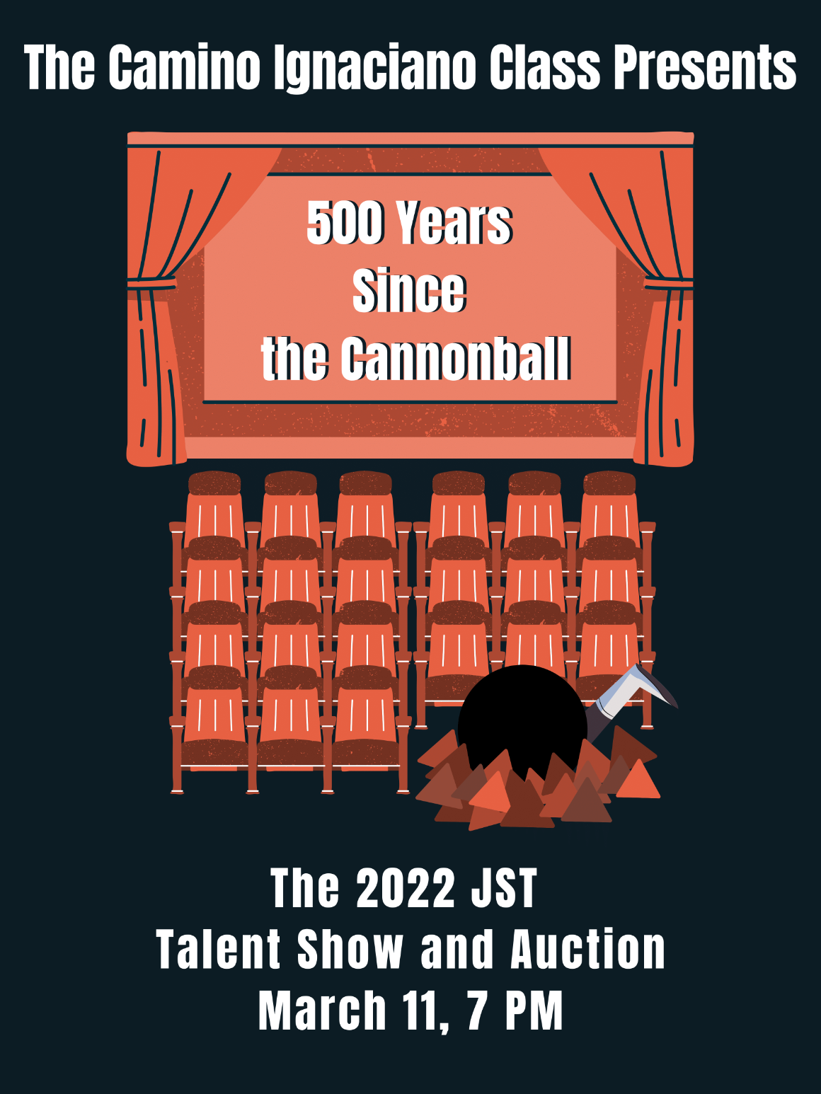 Announcement for the JST Talent Show being held on March 11 at 7pm PST