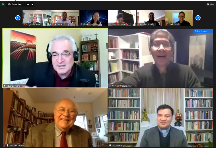 A virtual meeting with six participants, titled 'Aris Martin's Dissertation Defense'.