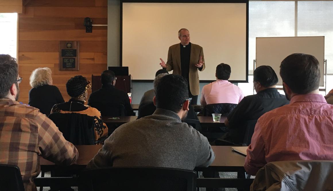 Fr. Brendan speaking at the workshop offered on preaching in the context of sexual abuse.