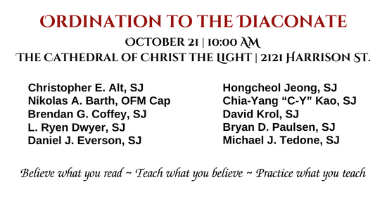 Diaconate Ordination | 10AM | Oct. 21 | Cathedral of Christ the Light