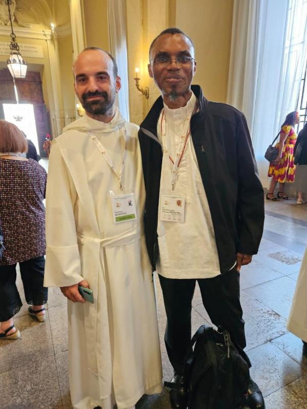 Thomas Mazzocco and Dean Orobator at the Synod in Rome