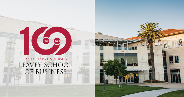 Lucas Hall and Leavey School of Business Centennial Logo image link to article