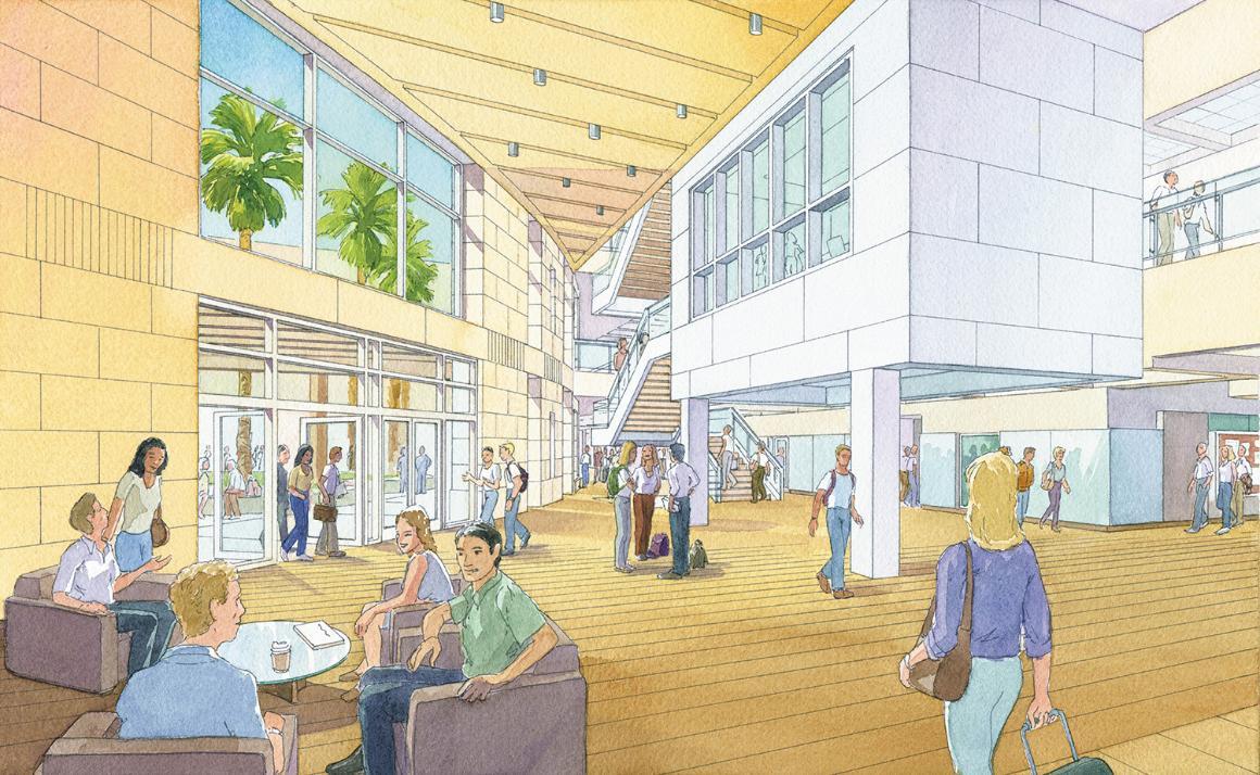 Rendering of new school lobby concept from 2008