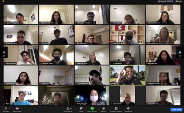 Video conference with many participants, titled 2021 Corp Career Breakout Room.