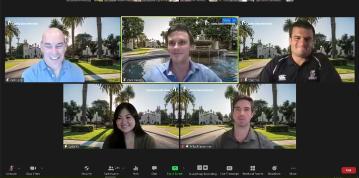 Screenshot of five individuals in a virtual 2021 Corporate Career Panel.
