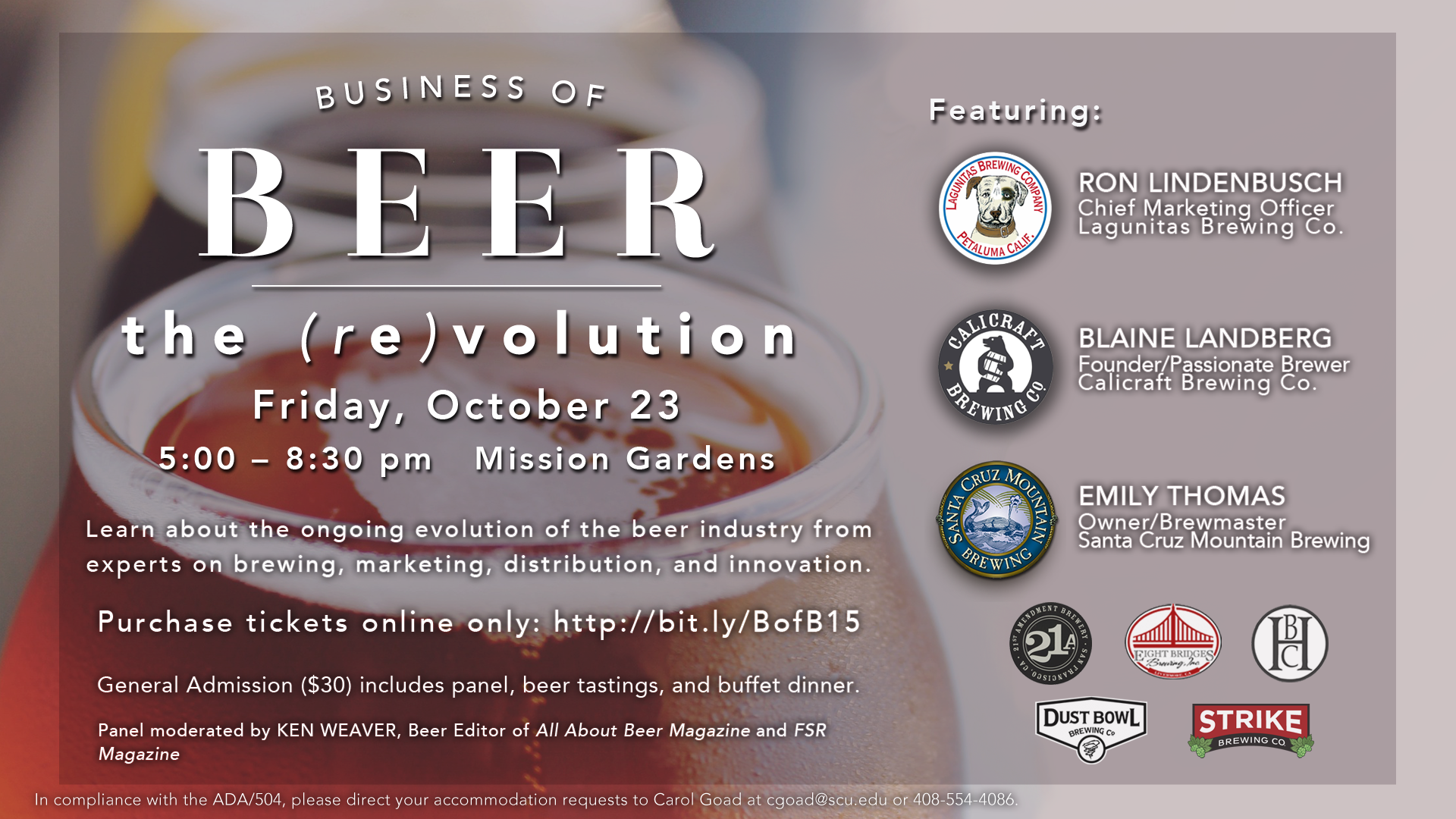 Business of Beer 2015 event flyer image link to story