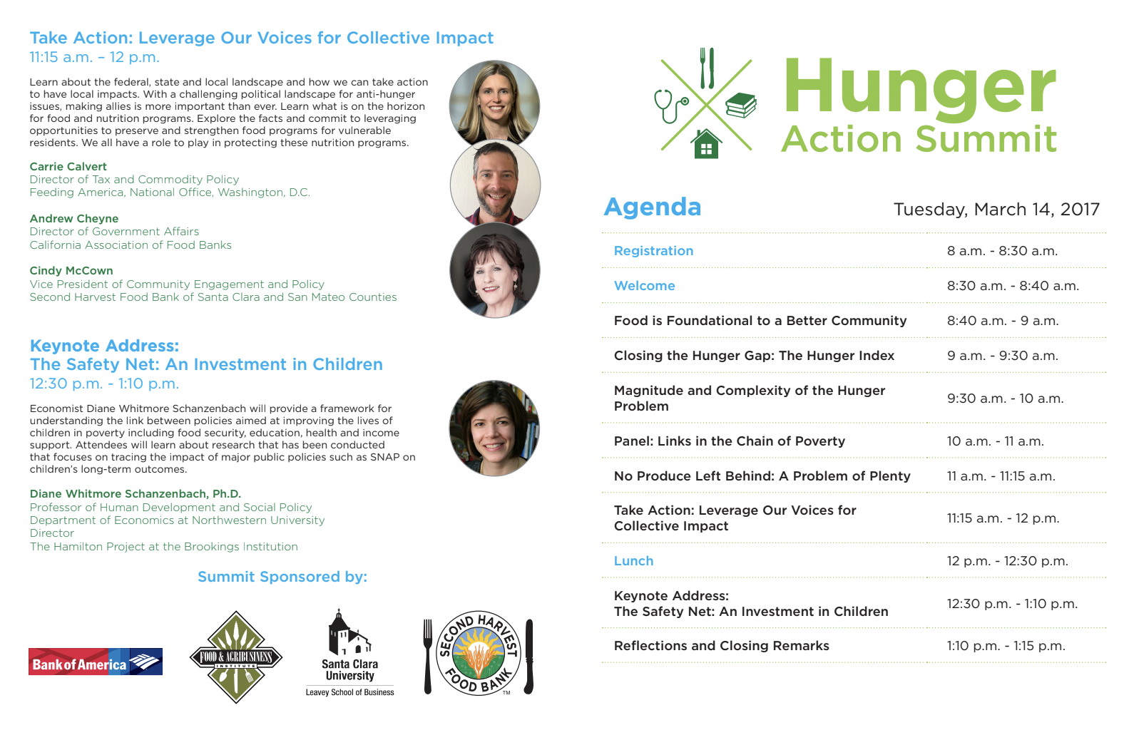 Hunger Action Summit 2017 event agenda image link to story