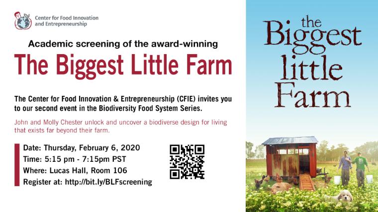 Biggest little farm screening 2019 flyer