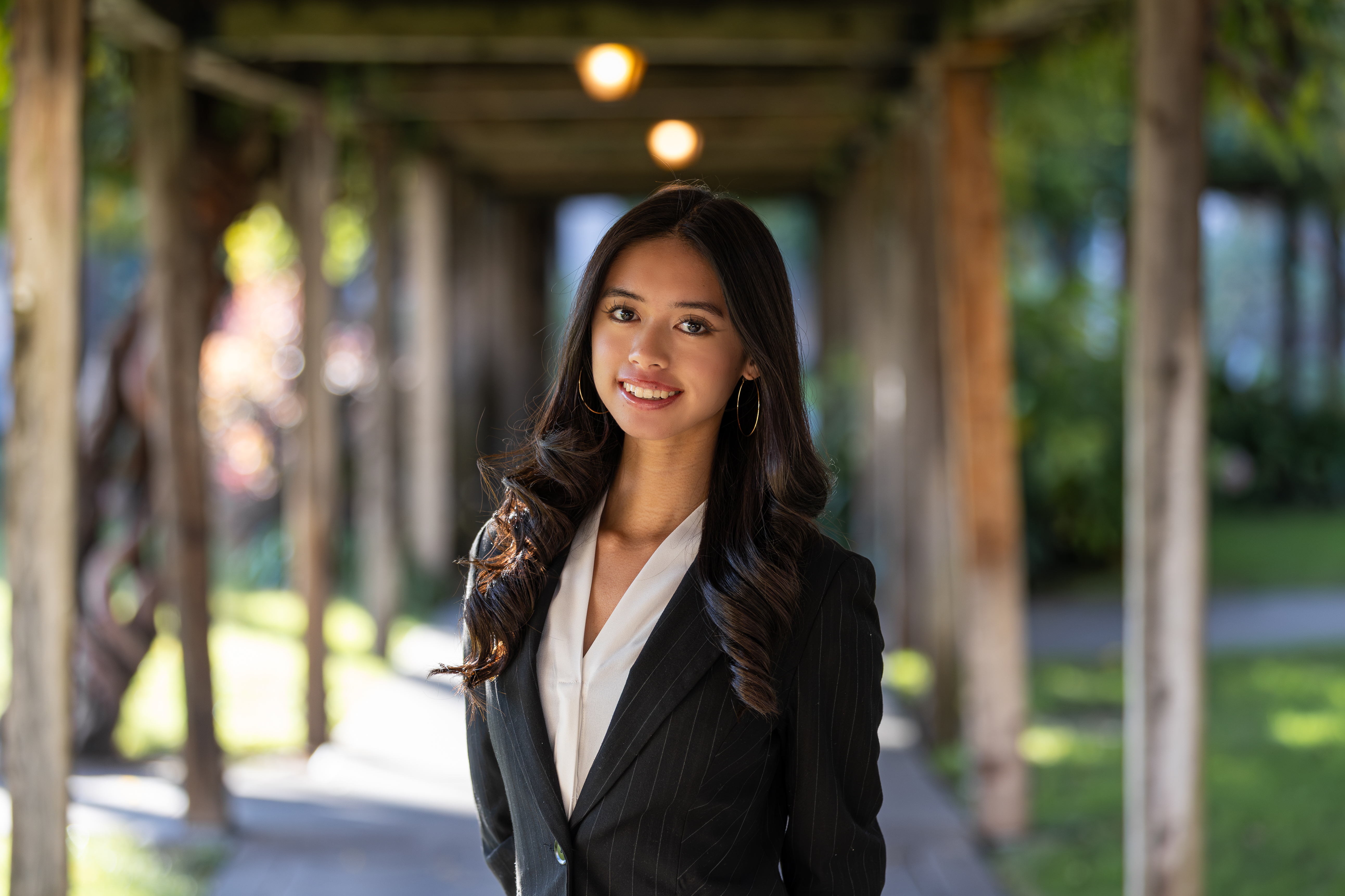 A female student dressed professionally