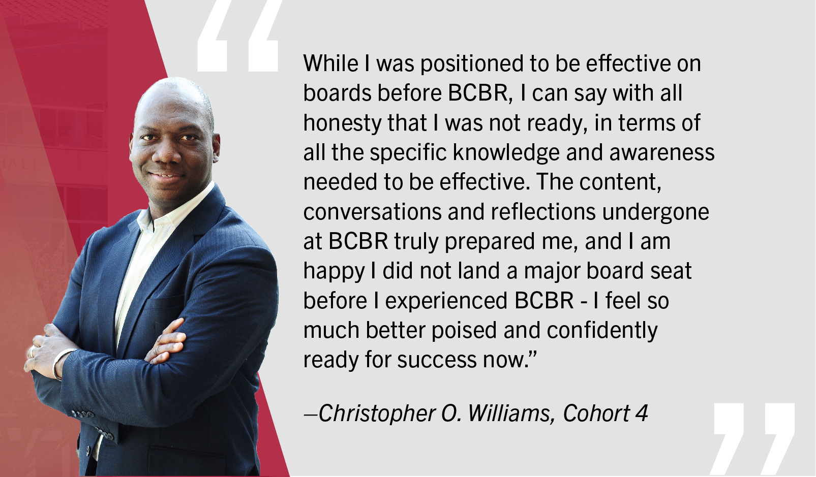 Quote by Christopher O. Williams, Cohort 4
