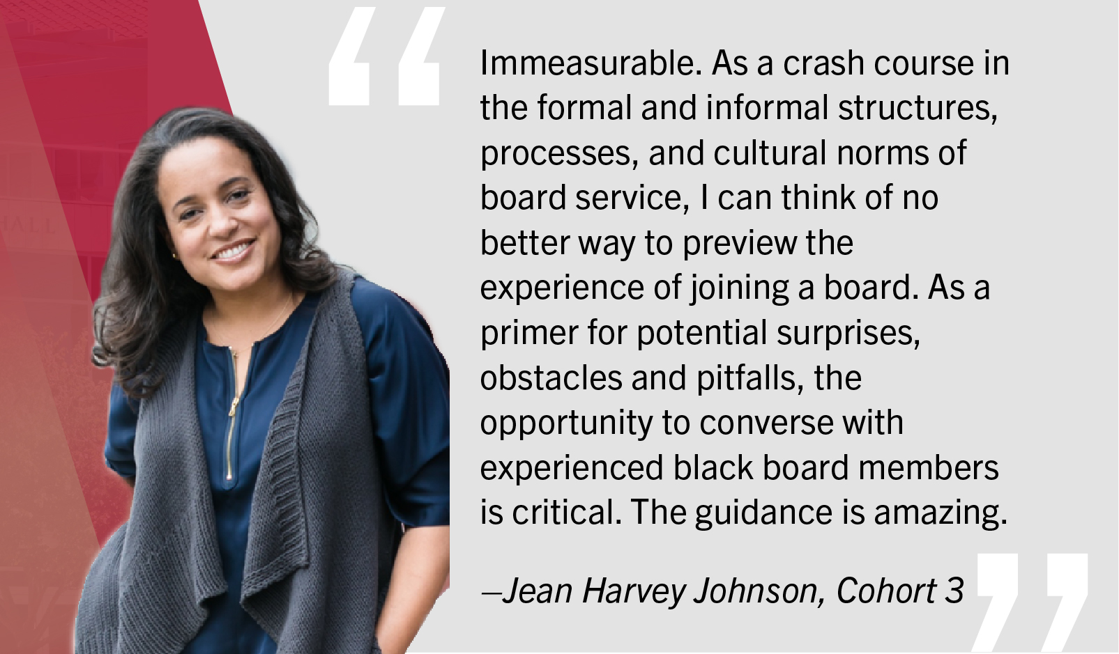 Quote by Jean Harvey Johnson, Cohort 3