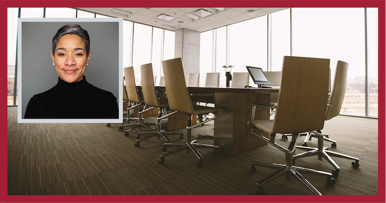 Headshot of BCBR alumni Tina Brown in front of an empty boardroom